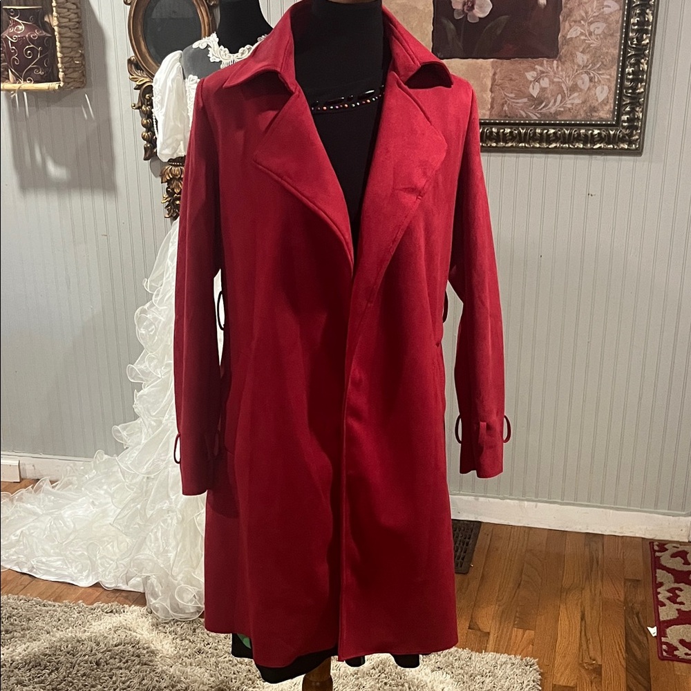 Elegant Red Women's long Jacket